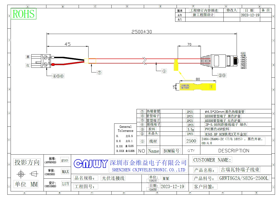 古瑞瓦特端子线束1